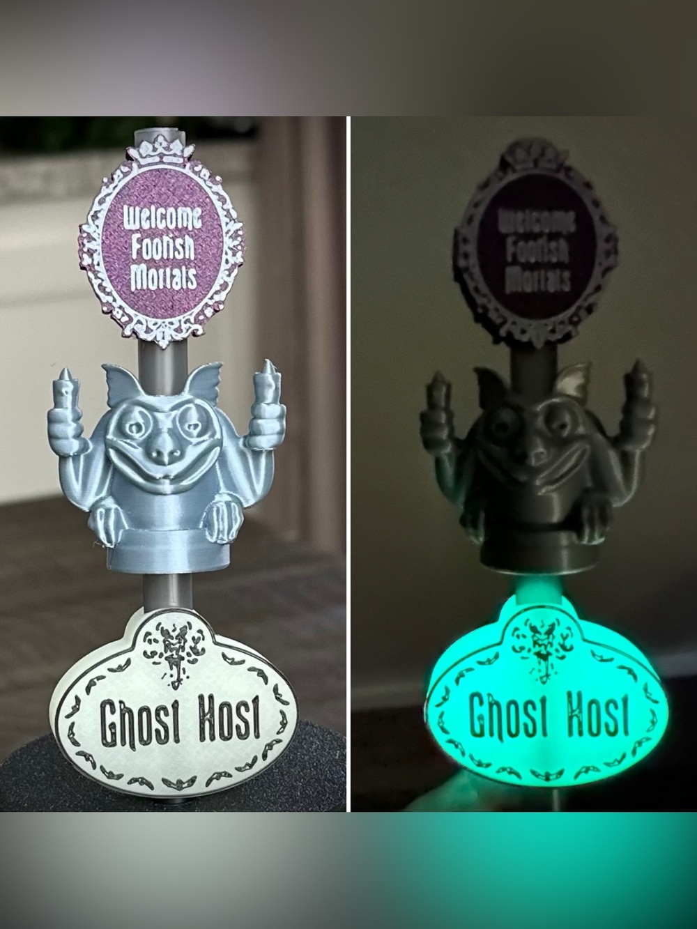 Disney Halloween Glow In The Dark Haunted Mansion Themed Straw Topper Set
